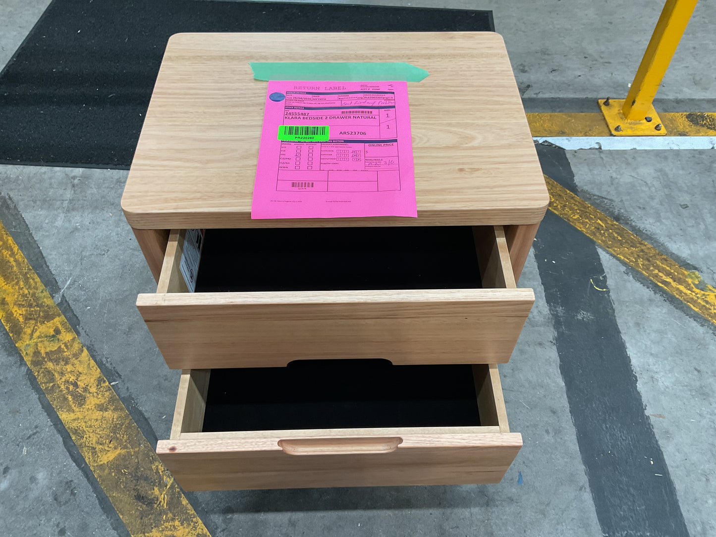NZ PRZ20260 1 PCE KLARA BEDSID 2 DRAWER NATURAL