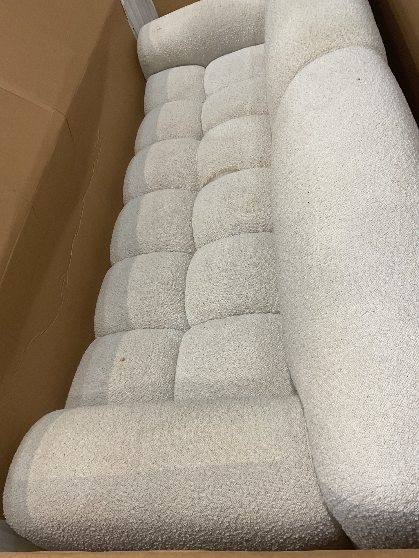 NZ CLZ20643 1 PCE AERO SOFA 3S JACQUARD BOUCLE CREAM