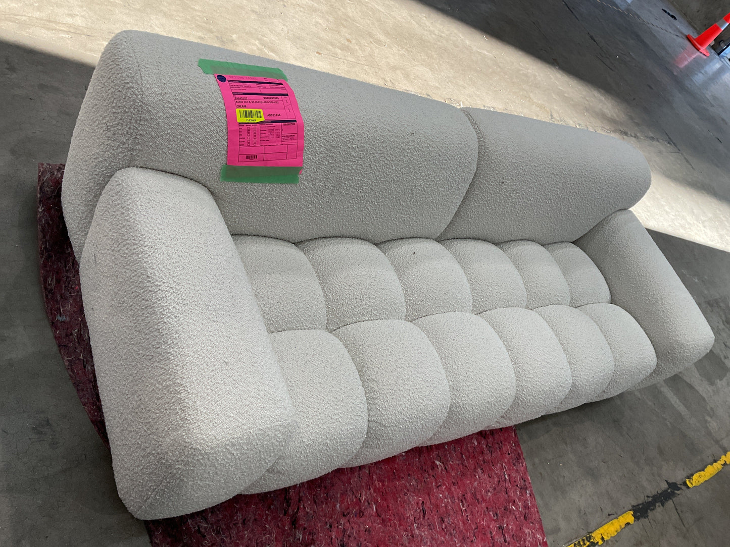 NZ CLZ20608 1 PCE AERO SOFA 3S JACQUARD BOUCLE CREAM