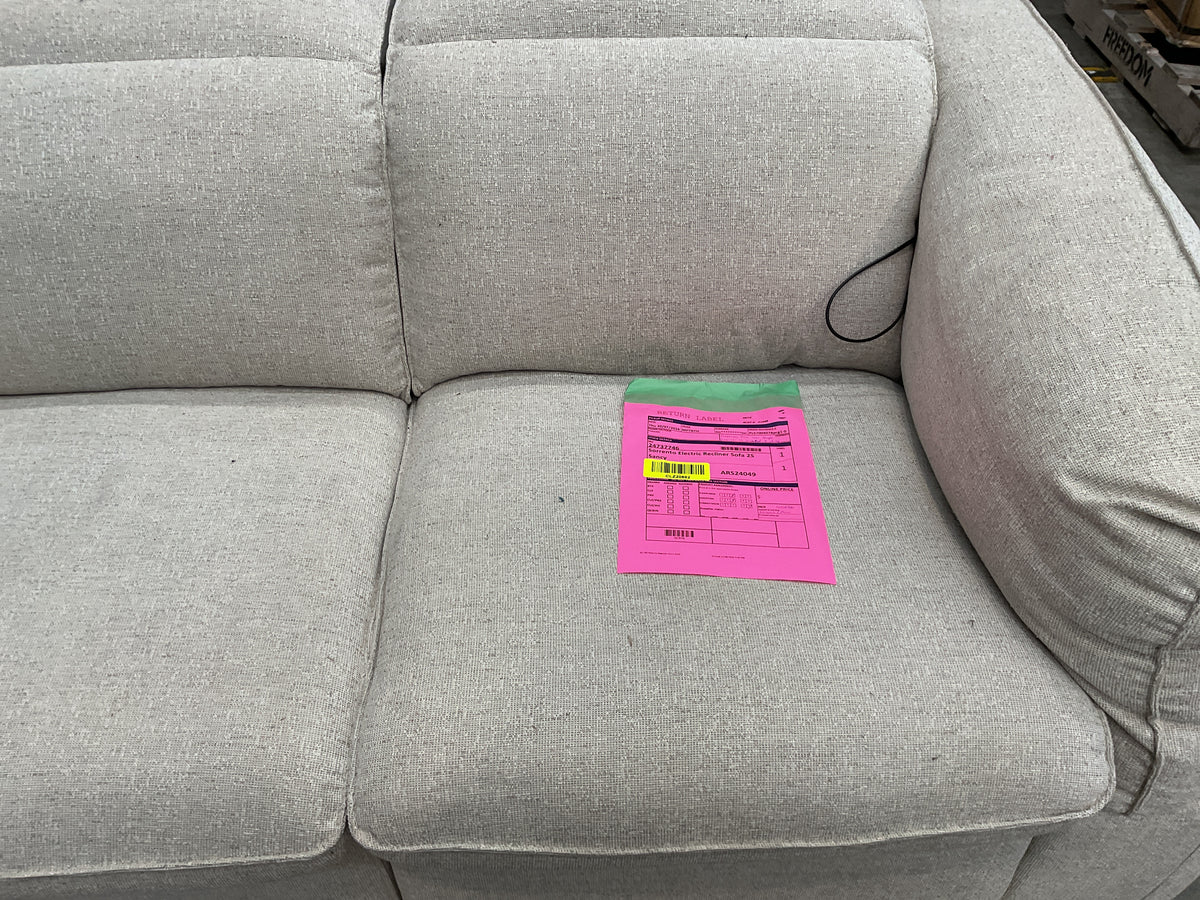 NZ CLZ20682 1 PCE SORRENTO ELECTRIC RECLINER SOFA 2S SANCY OYSTER (2 MOTION)