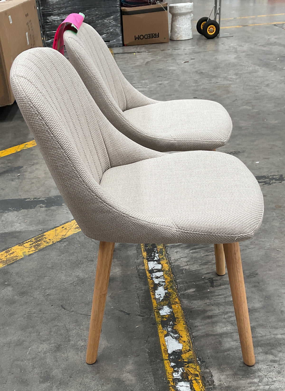 NZ CLZ20708 2 PCE PALMER DINING CHAIR BEIGE