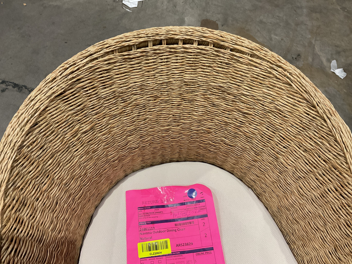 NZ CLZ20634 2 PCE NAVONA OUTDOOR DINING CHAIR   NATURAL