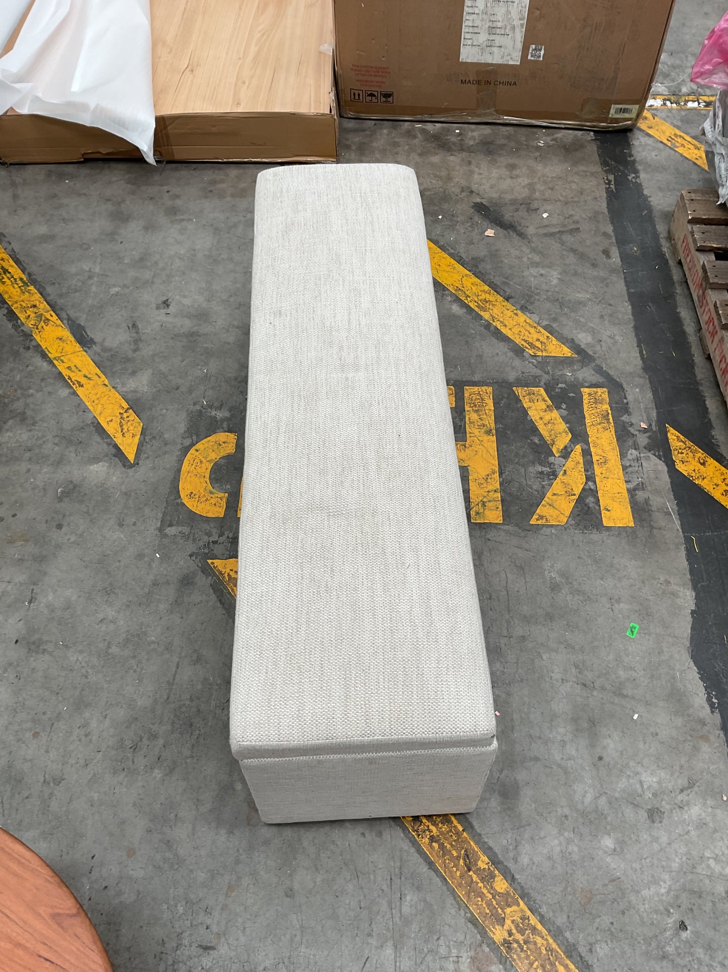 NZ CLZ20412 Alina Plain Storage Ottoman Wide Apha