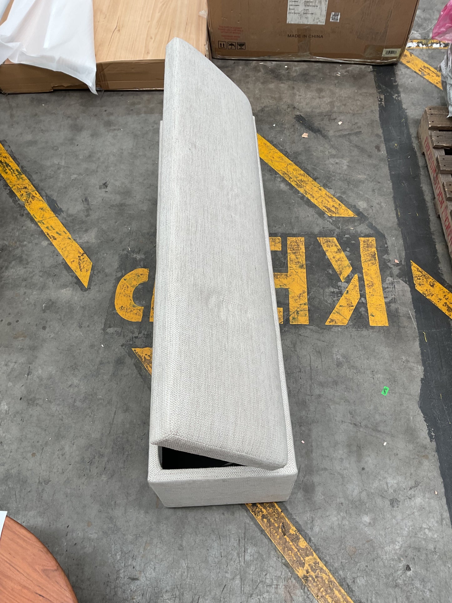 NZ CLZ20412 Alina Plain Storage Ottoman Wide Apha