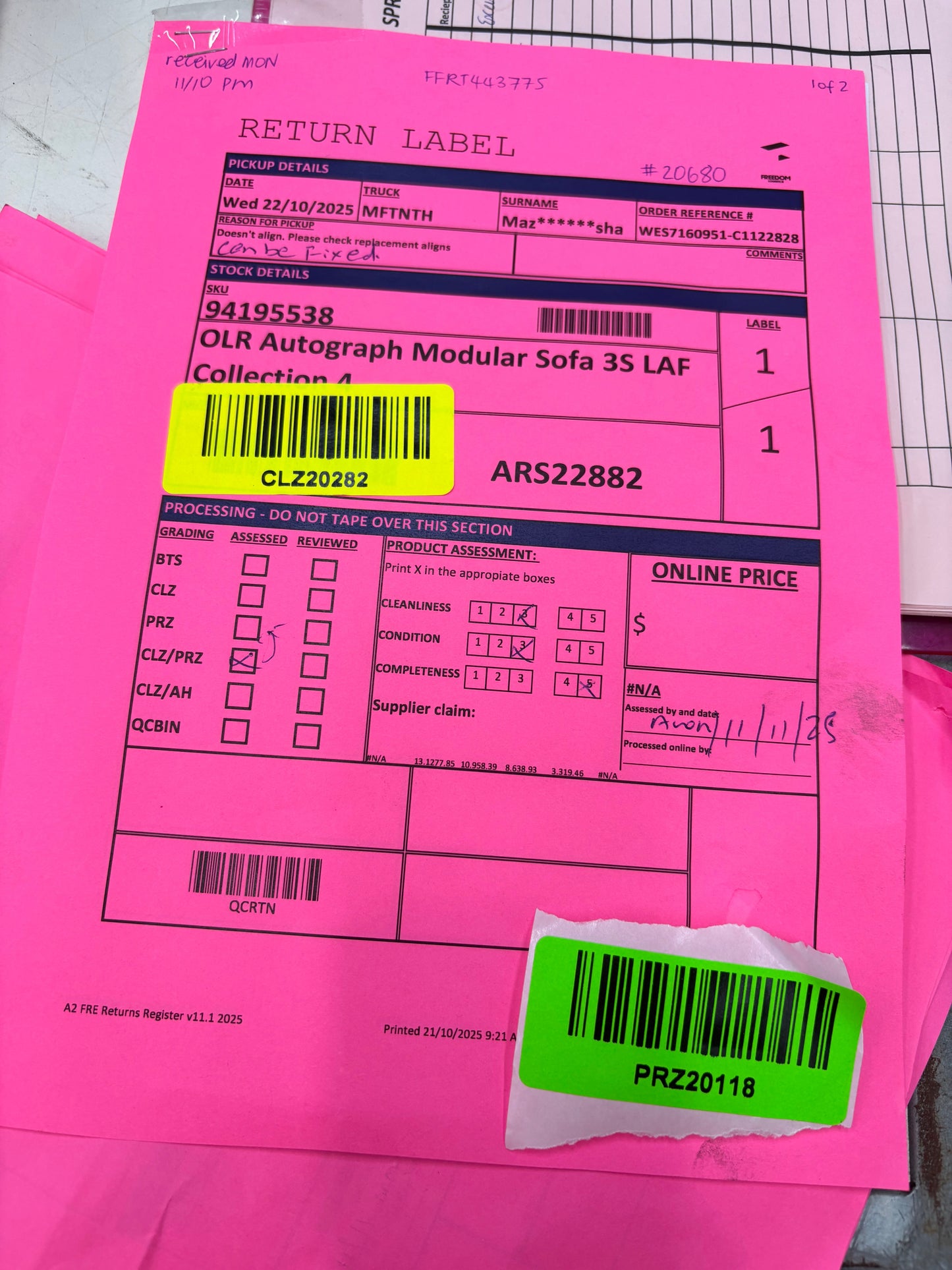 NZ PRZ20118 OLR Autograph Modular 2pc Set Collection 4