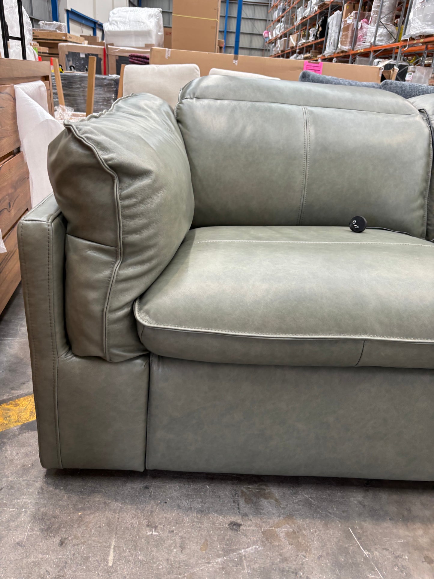 NZ PRZ20124 Sorrento Electric Recliner Sofa 3S Bendigo Green (2 Motion)