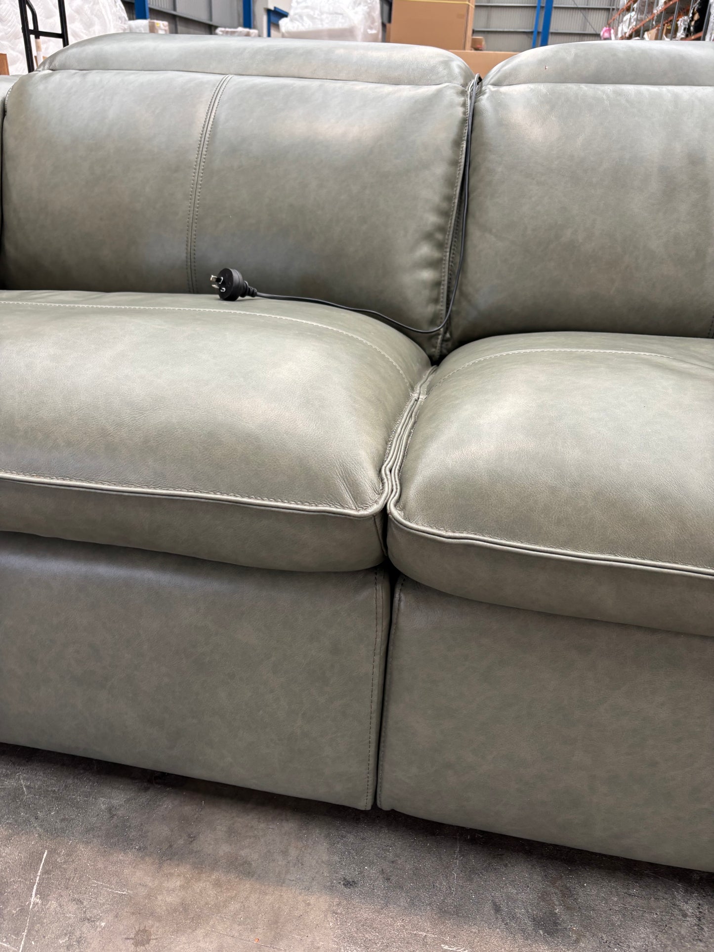 NZ PRZ20124 Sorrento Electric Recliner Sofa 3S Bendigo Green (2 Motion)