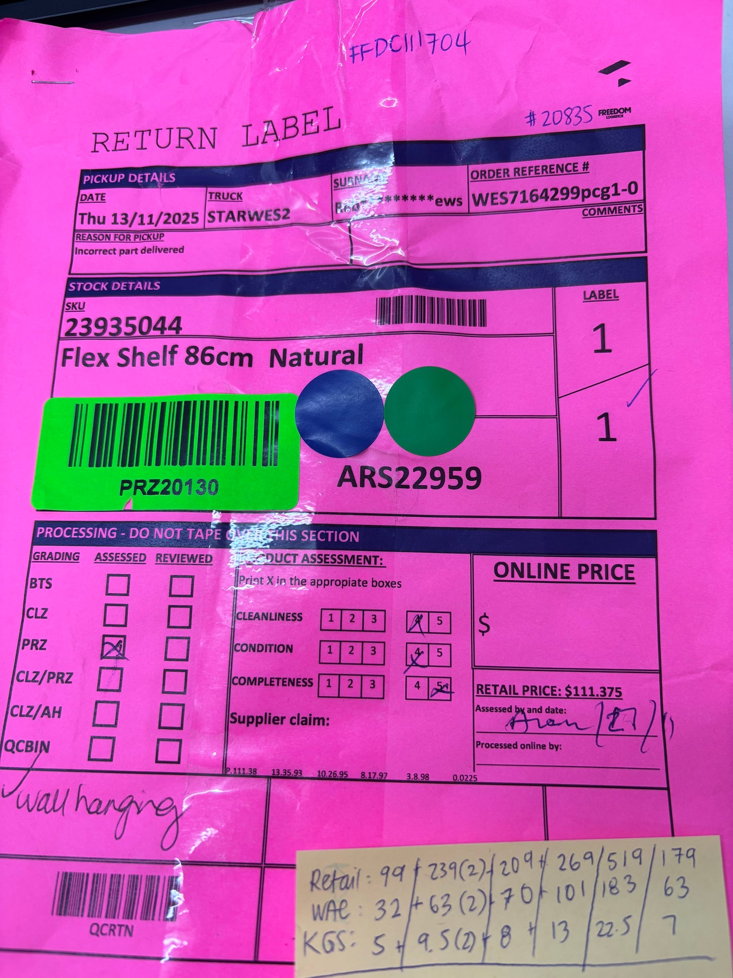 NZ PRZ20130 Flex Shelf 8pc Set