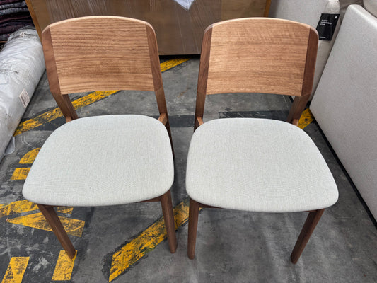 NZ PRZ20135 x2 Bowral Dining Chair Natural/Light Grey