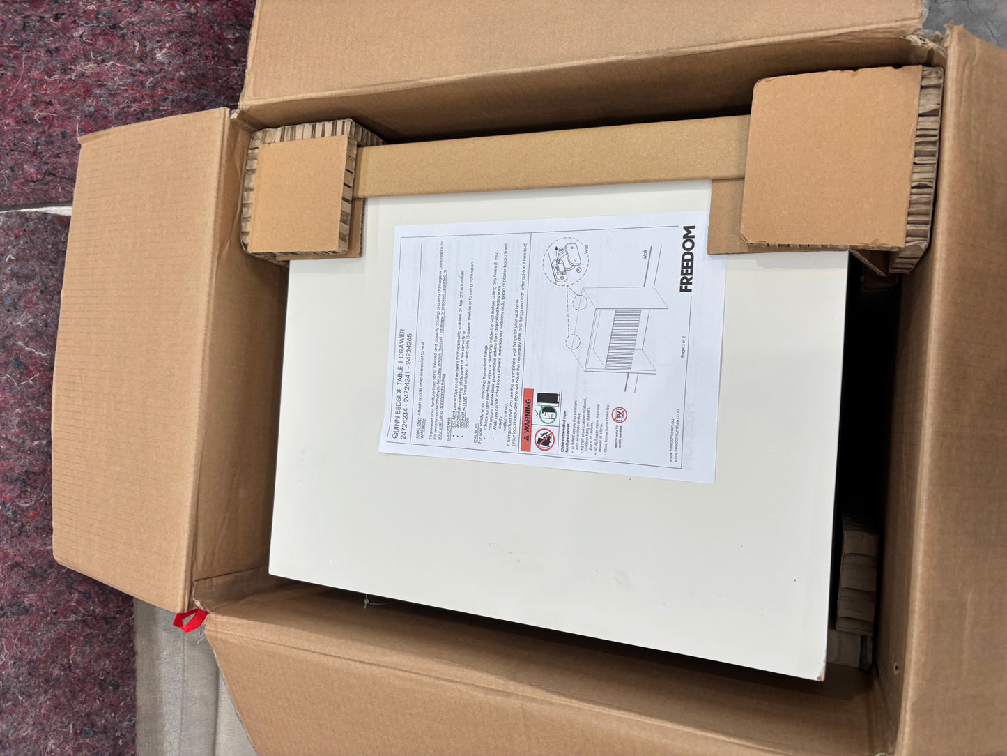 NZ CLZ20329 Quinn Bedside Table 1 Drawer White