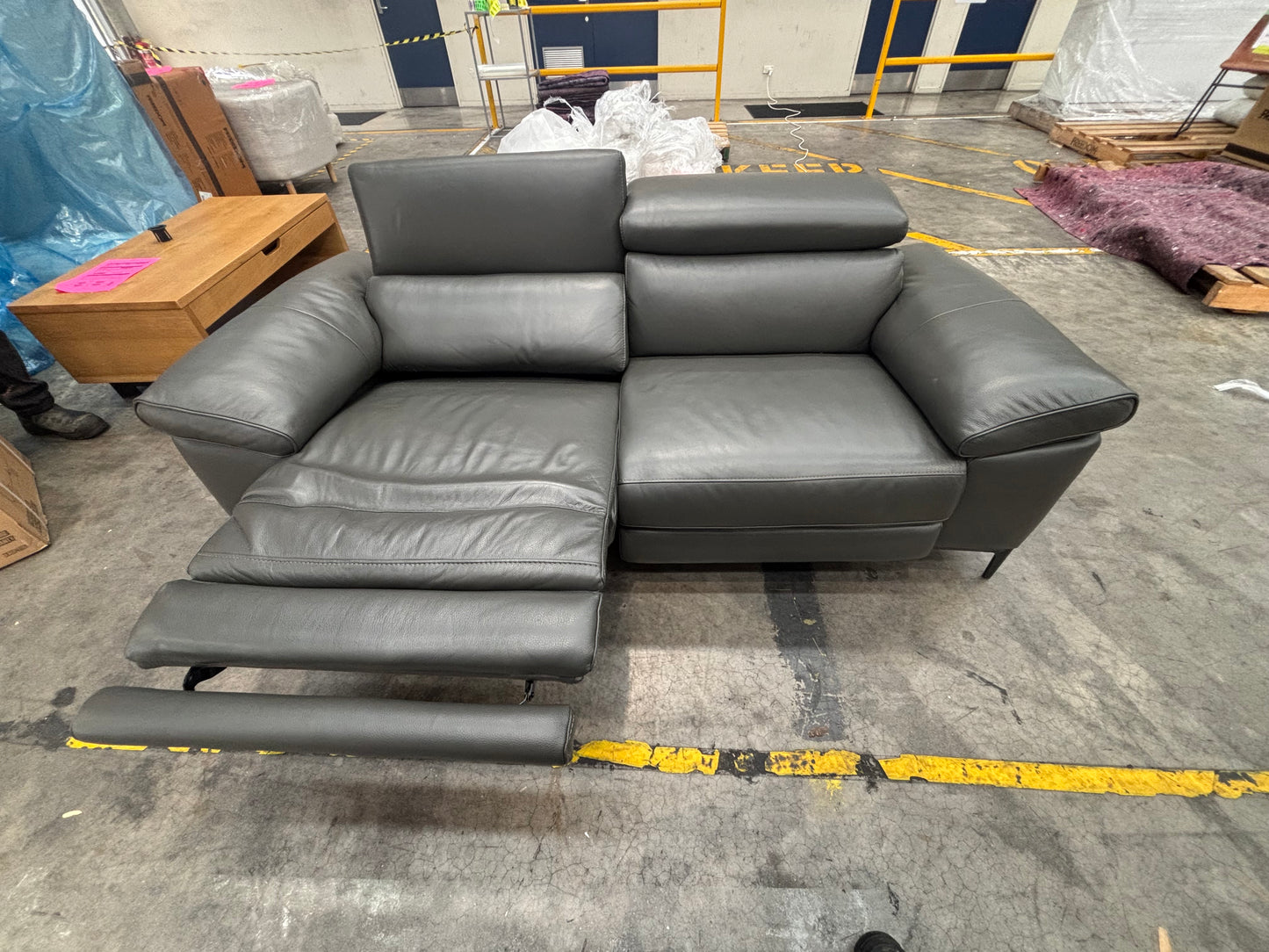 NZ CLZ20075 Cora Battery Recliner Sofa 3S Torello Charcoal (2 motion)