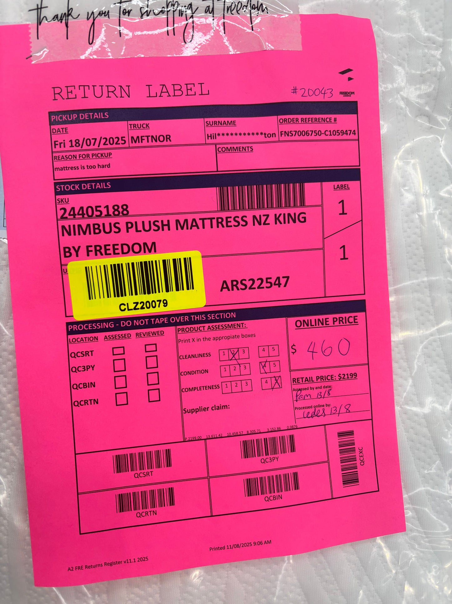 NZ CLZ20079 Nimbus Plush Mattress NZ King by Freedom