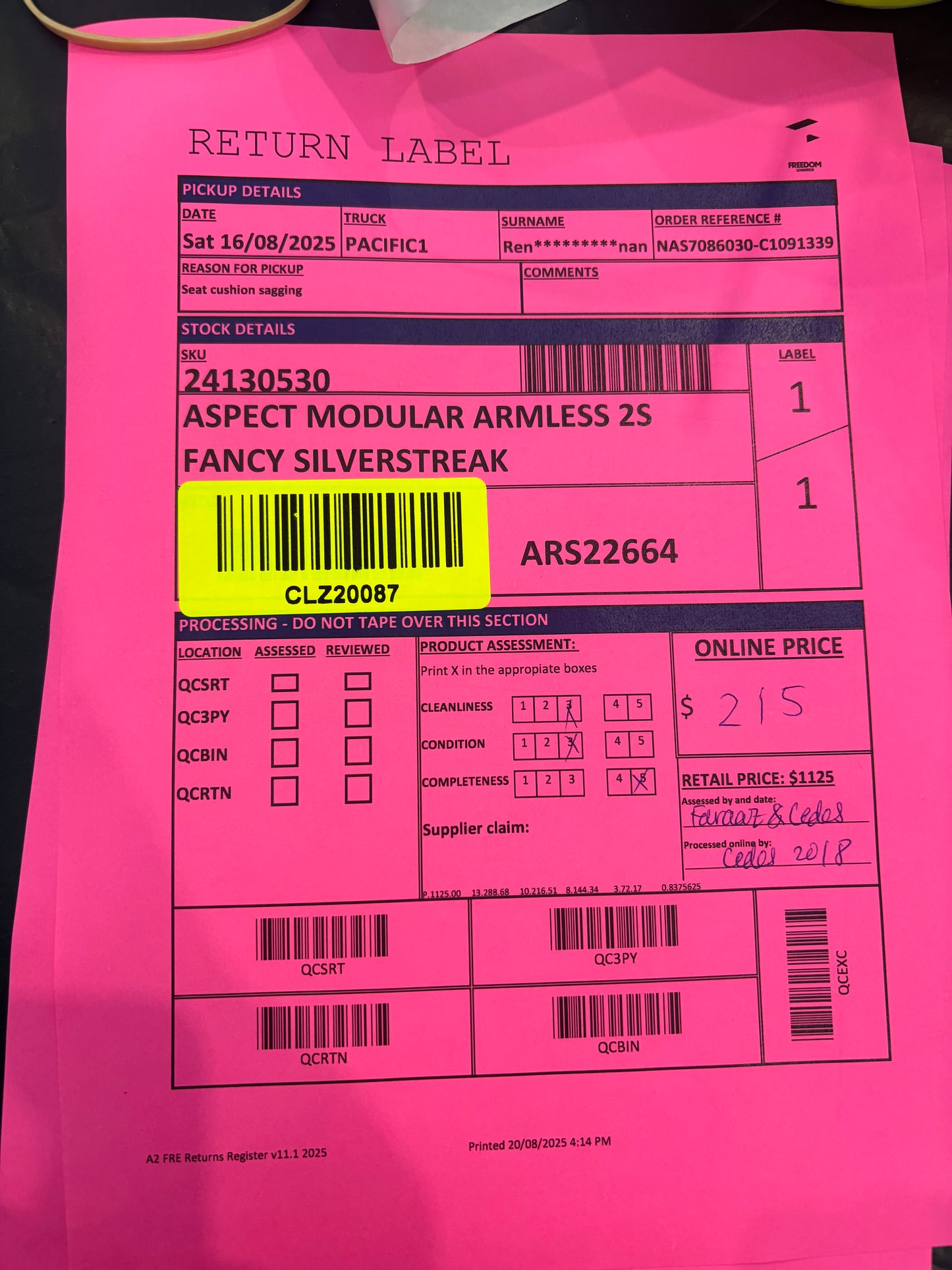 NZ PRZ20076 4pc Aspect Modular Set Fancy Silverstreak