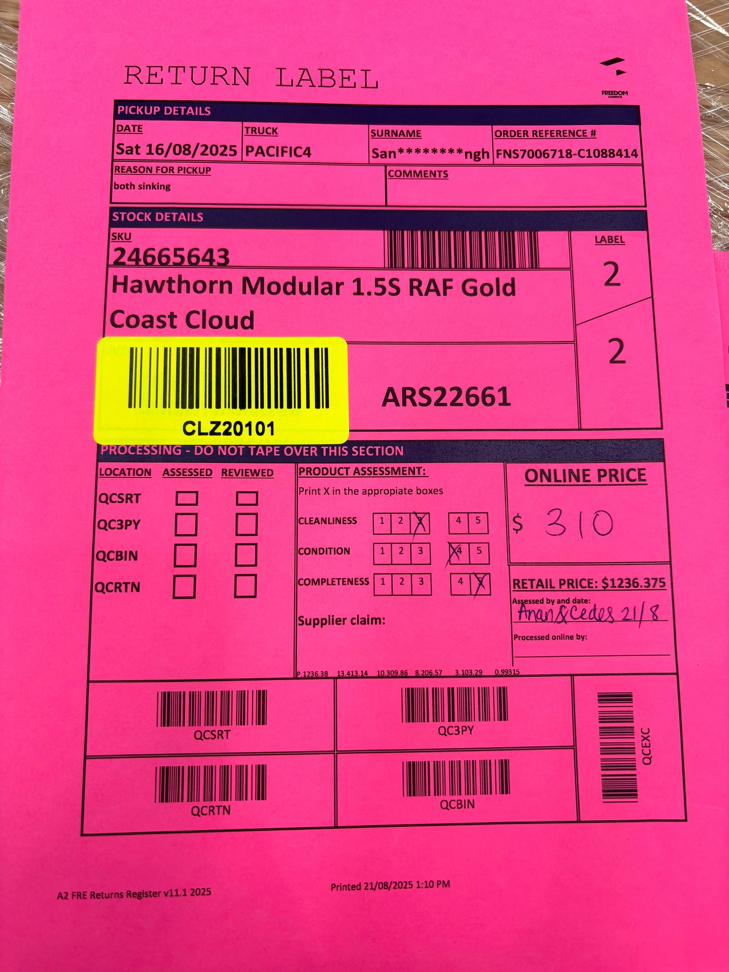 NZ PRZ20059 Hawthorn 4pc Modular Set Gold Coast Cloud