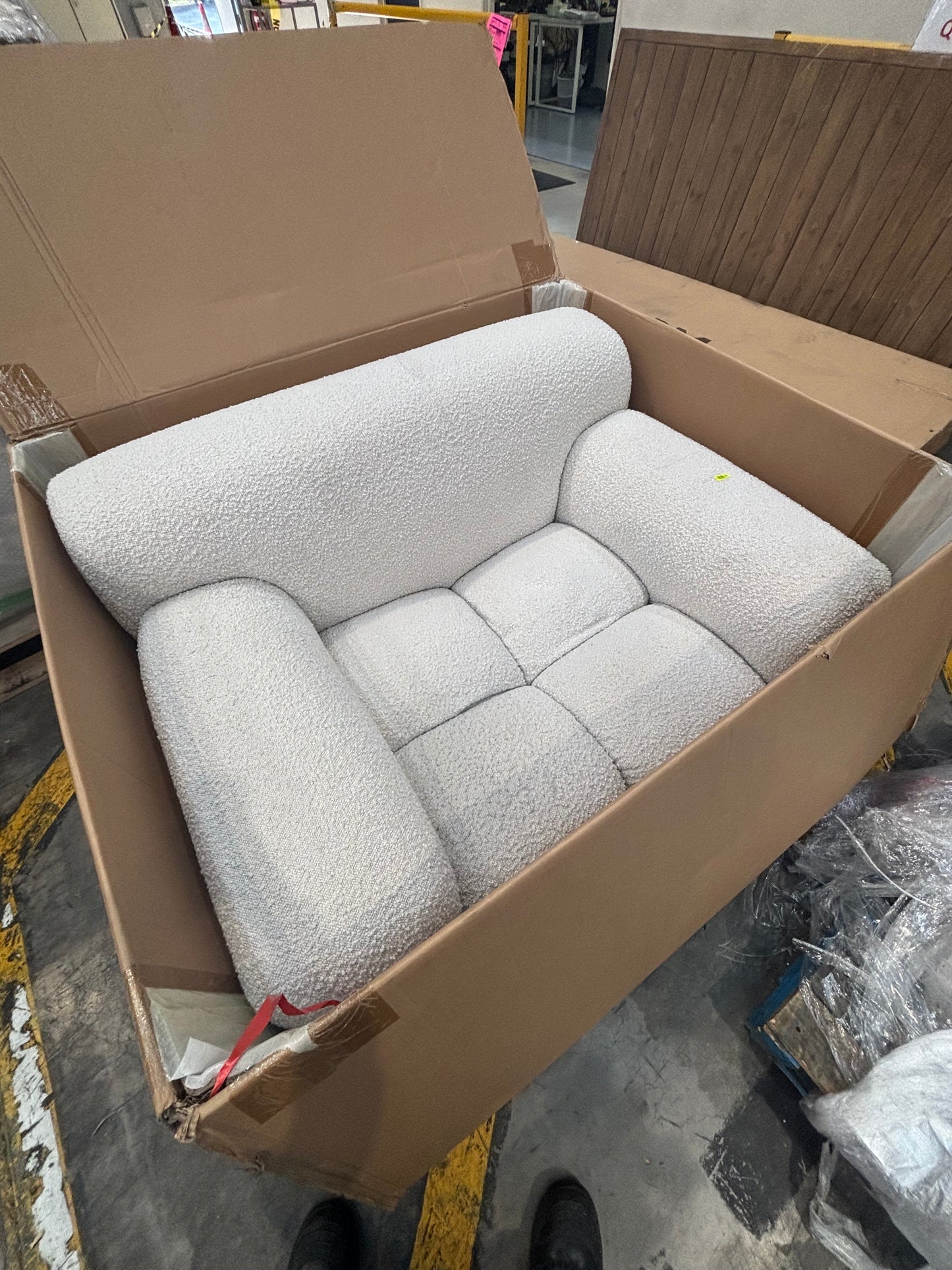 NZ CLZ20109 Aero Armchair Jacquard Boucle Cream