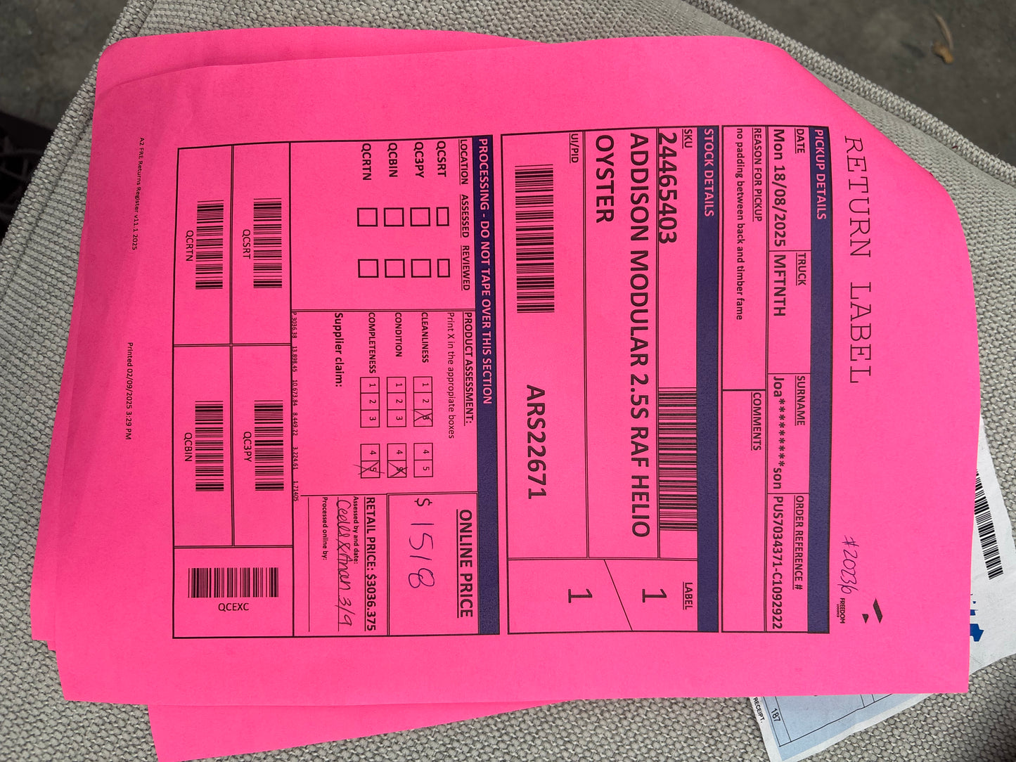 NZ PRZ20050 Addison 4pc Sofa Set Helio Oyster