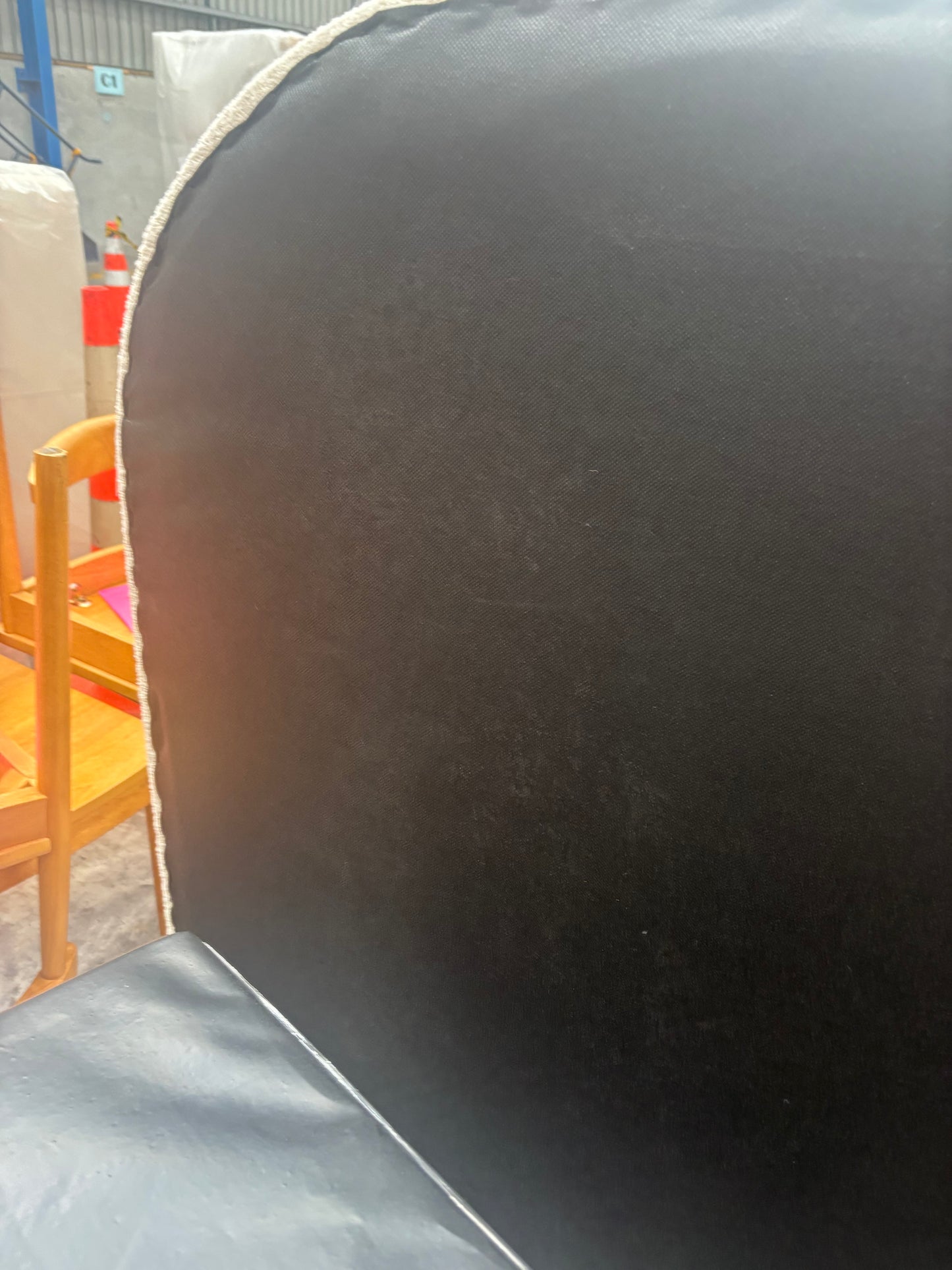 NZ PRZ20049 Audrey Bolster Edge (Headboard Only Queen) Fontaine Oat