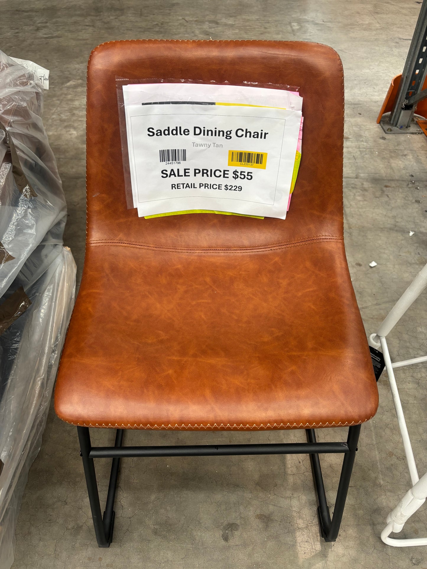 NZ CLZ20137 Saddle Dining Chair Tawny Tan