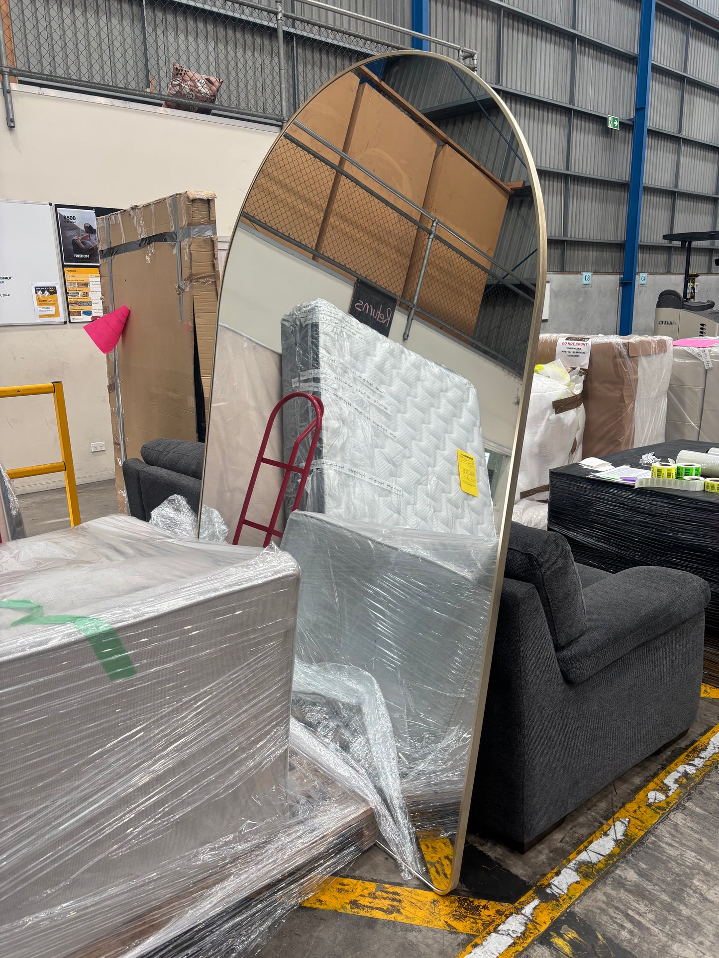 NZ CLZ20143 Hubert Floor Mirror 215cm Brushed Brass