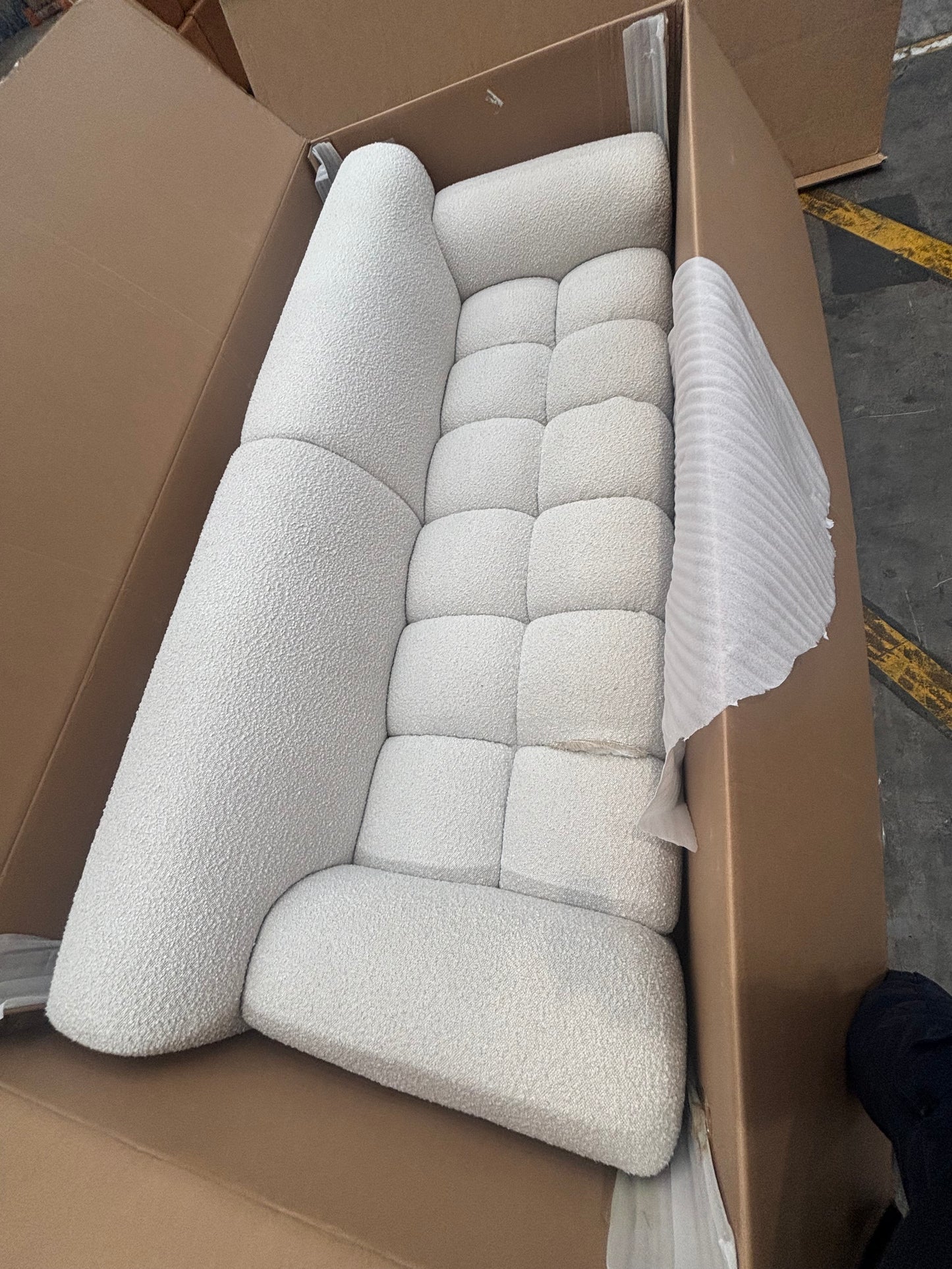 NZ CLZ20159 Aero Sofa 3S Jacquard Boucle Cream