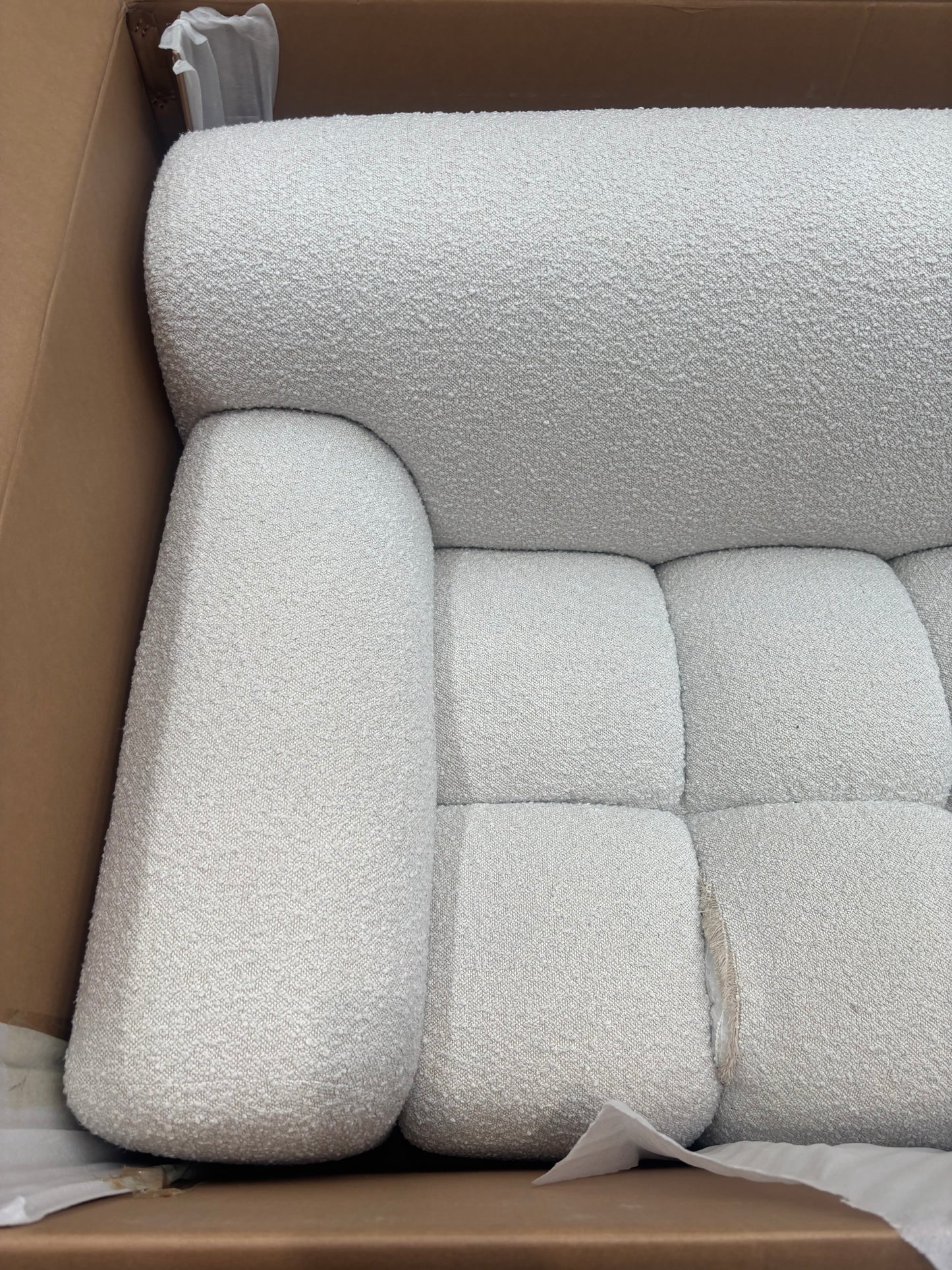 NZ CLZ20159 Aero Sofa 3S Jacquard Boucle Cream