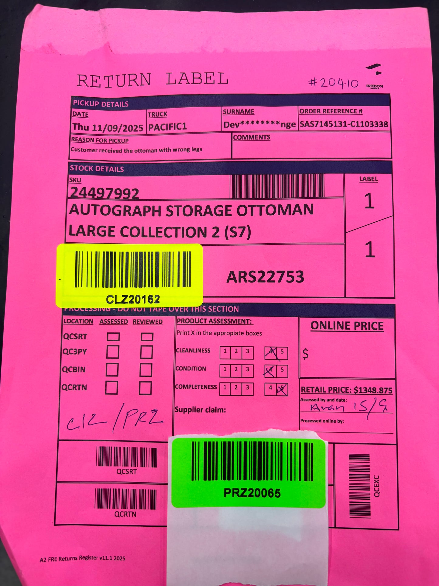 NZ PRZ20065 Autograph Storage Ottoman Large Collection 2 (S7)