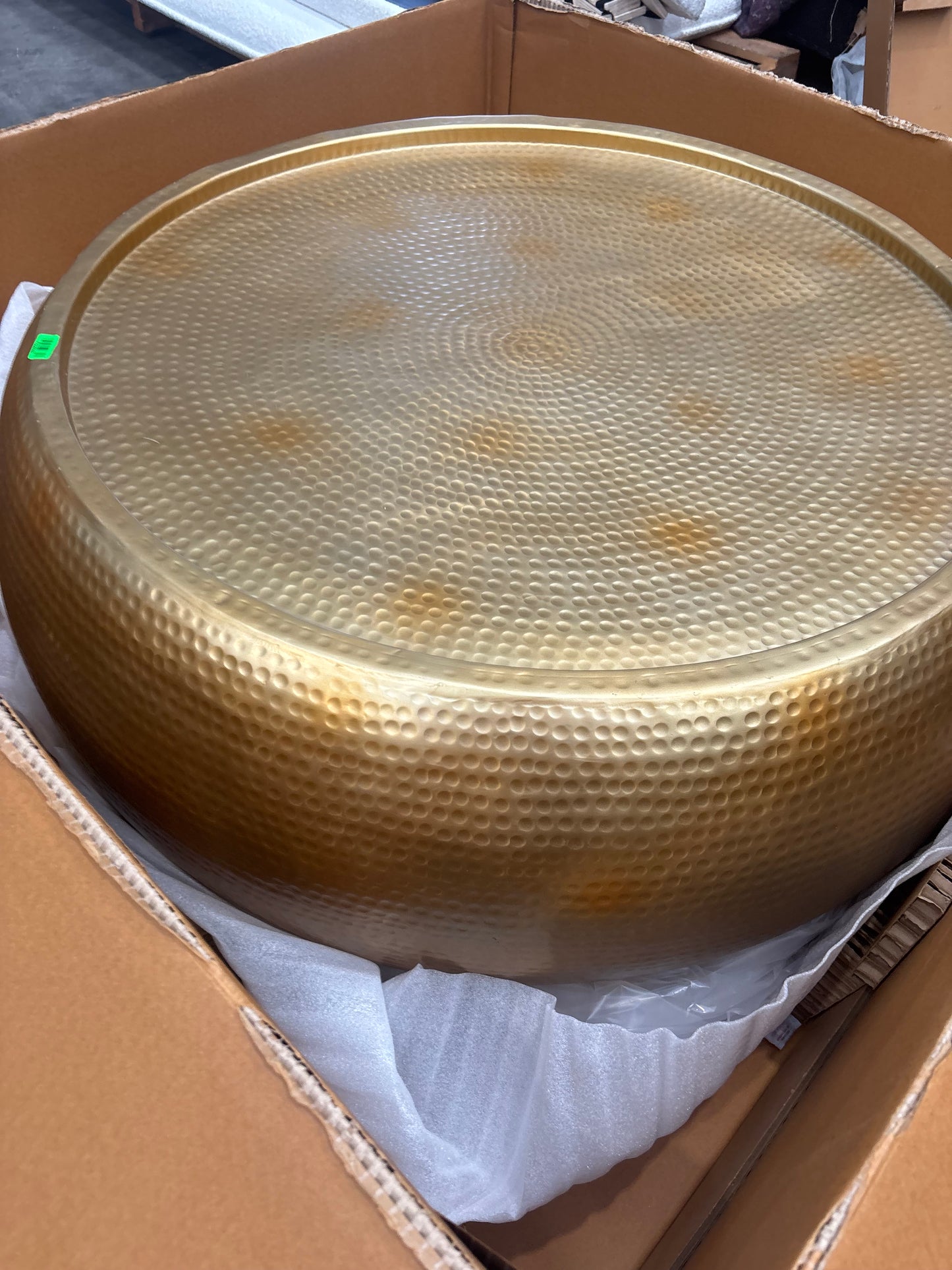 NZ PRZ20066 Beaten Drum Coffee Table 105cm Dia Gold