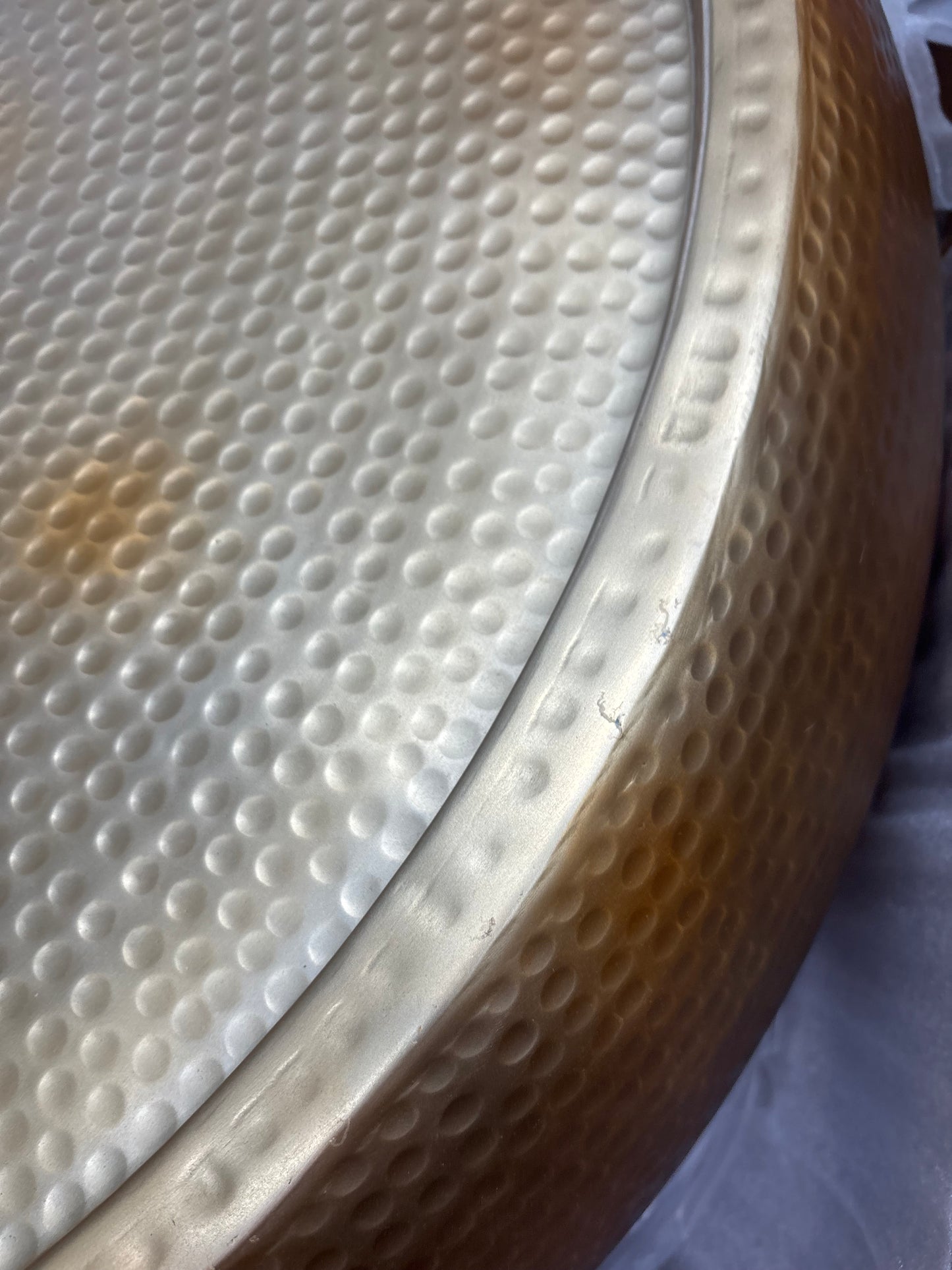 NZ PRZ20066 Beaten Drum Coffee Table 105cm Dia Gold