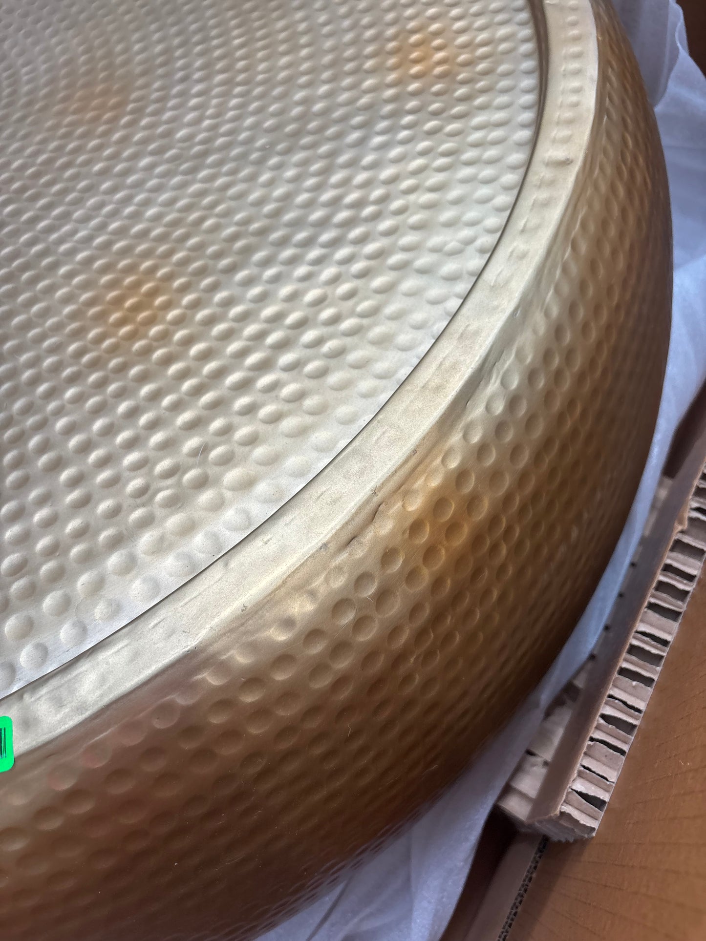 NZ PRZ20066 Beaten Drum Coffee Table 105cm Dia Gold