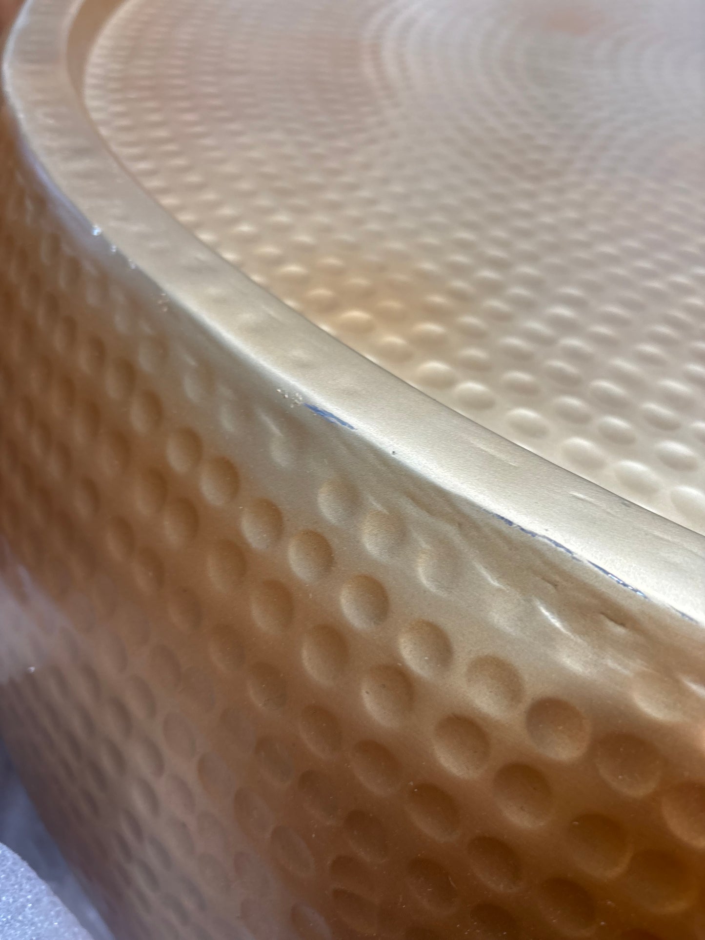 NZ PRZ20066 Beaten Drum Coffee Table 105cm Dia Gold