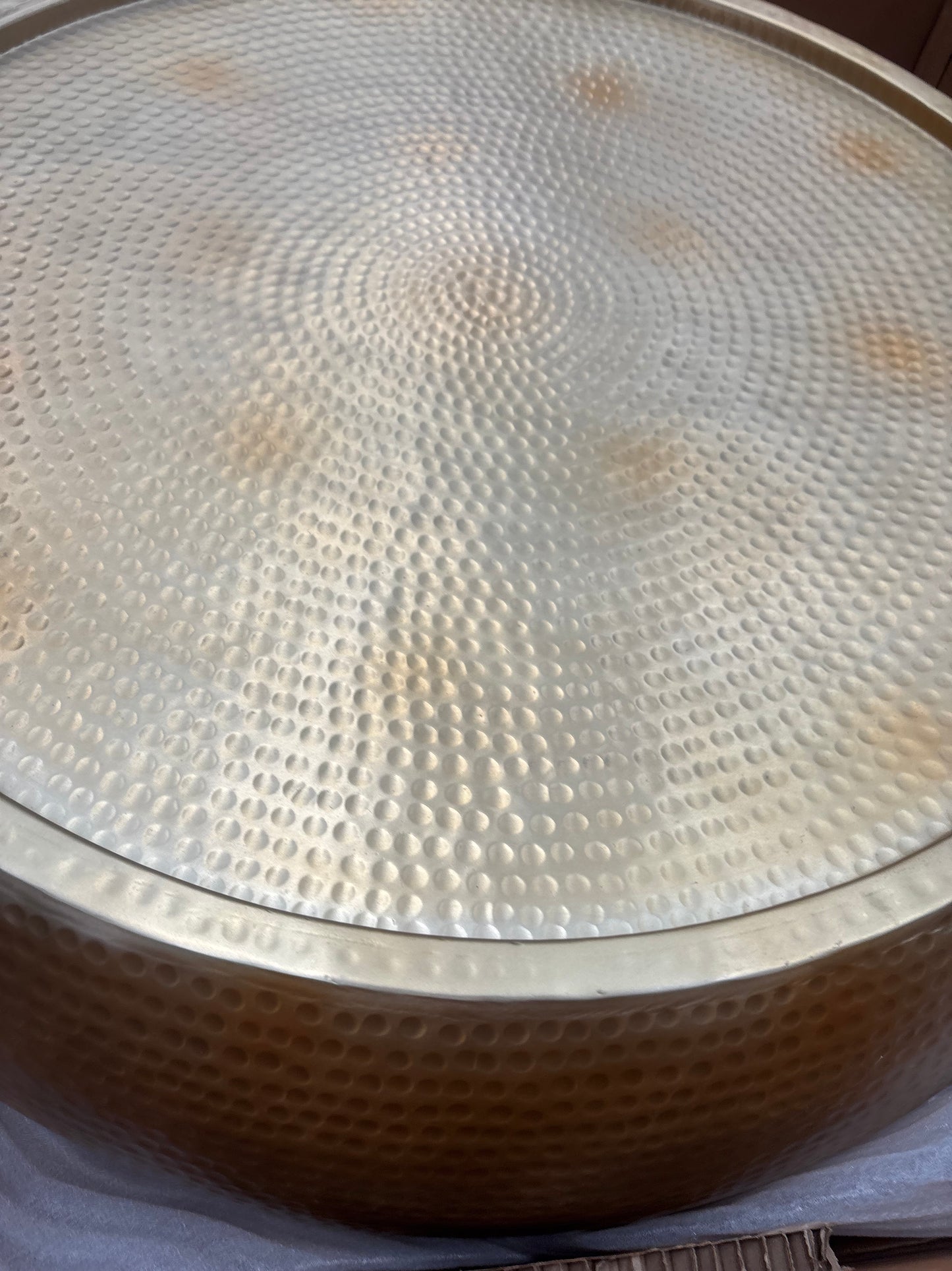 NZ PRZ20066 Beaten Drum Coffee Table 105cm Dia Gold