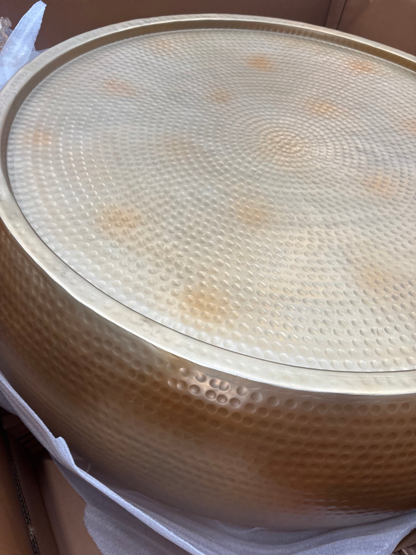NZ PRZ20066 Beaten Drum Coffee Table 105cm Dia Gold