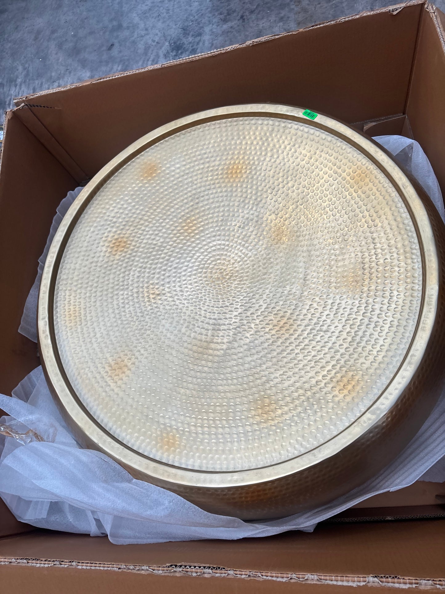 NZ PRZ20066 Beaten Drum Coffee Table 105cm Dia Gold