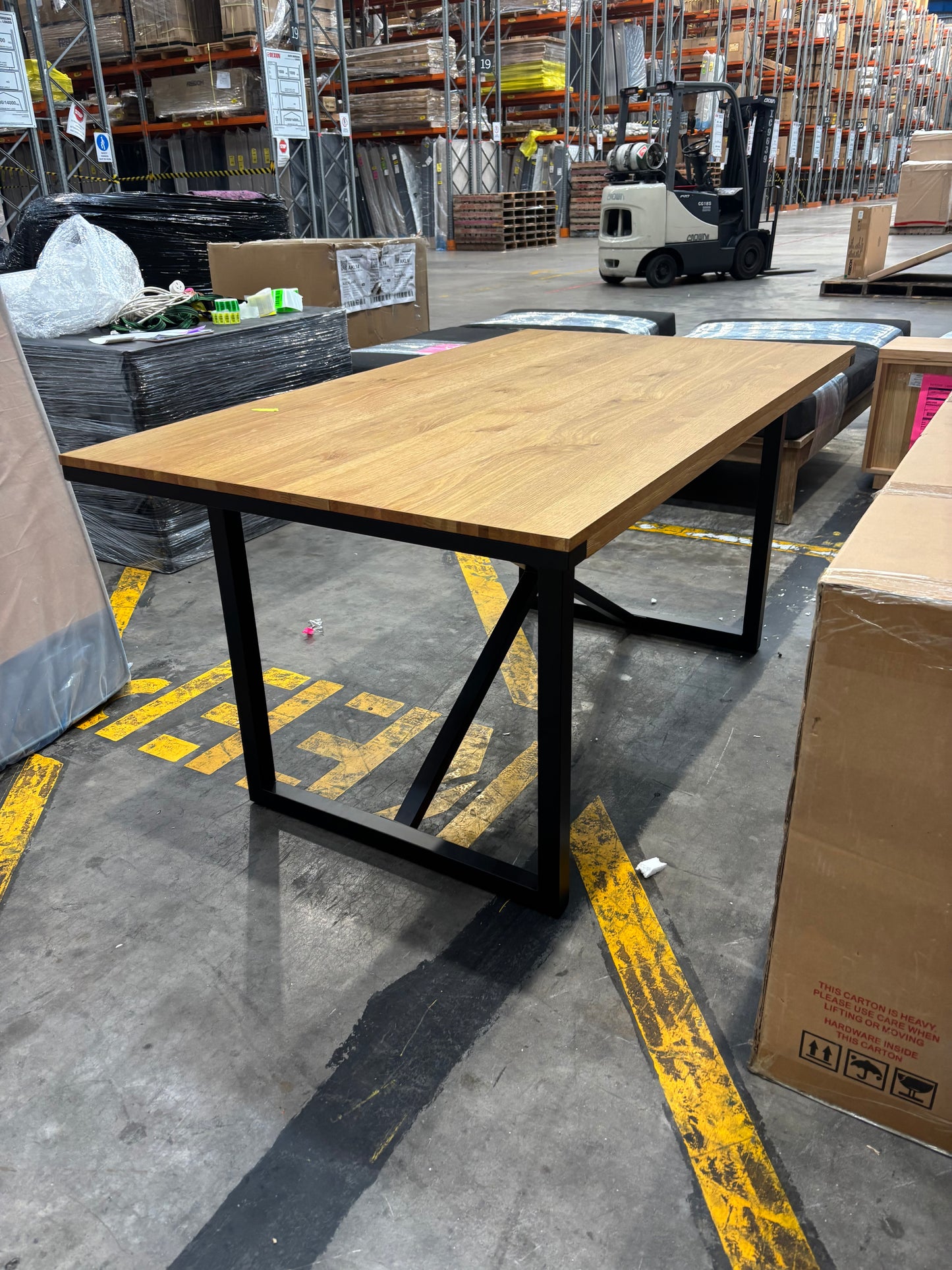 NZ PRZ20067 Alps Dining Table 160x90cm Natural/Black