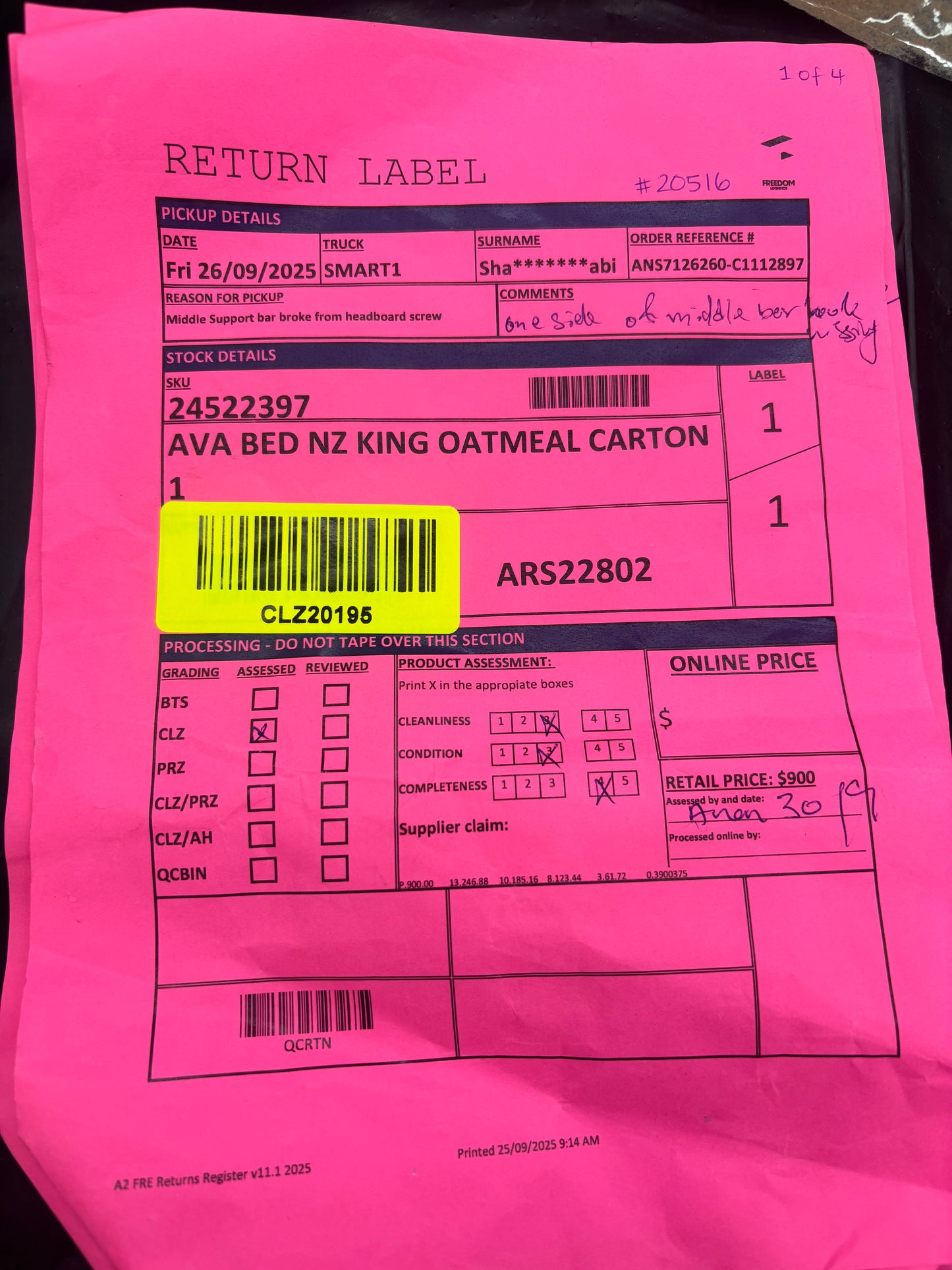 NZ CLZ20195 Ava Bed King Oatmeal 4pc Set