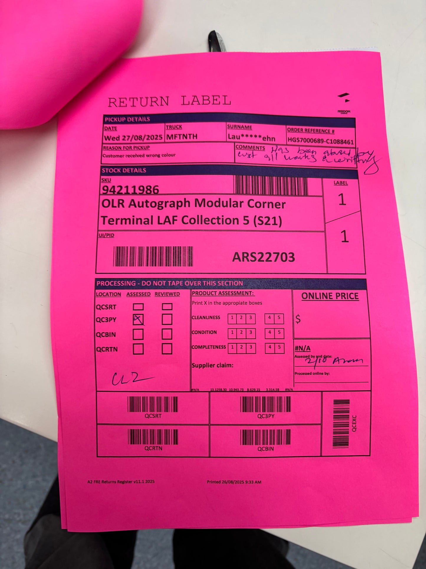 NZ CLZ20199 OLR Autograph 3pc Modular Set Collection 5 (S18)