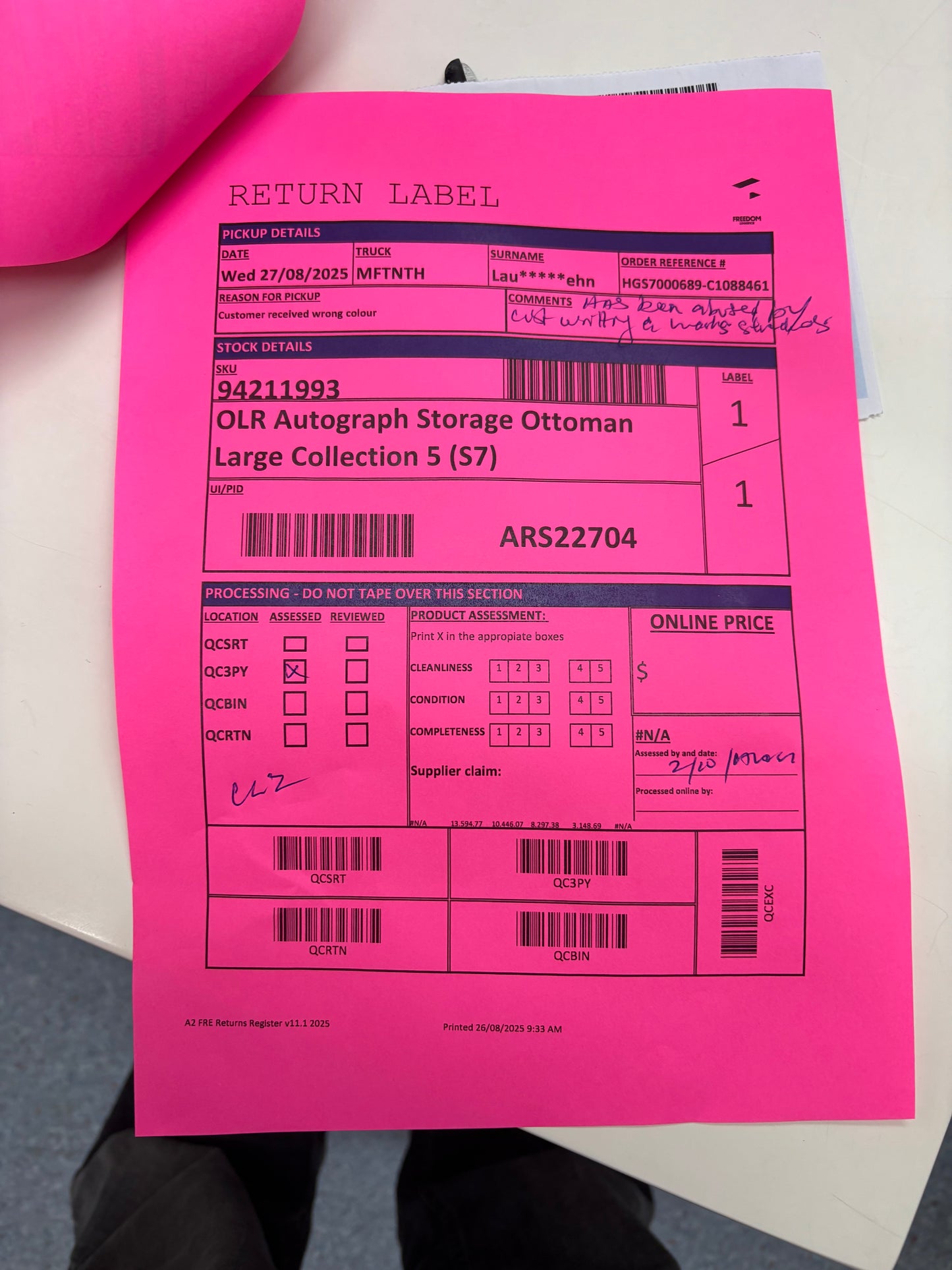 NZ CLZ20199 OLR Autograph 3pc Modular Set Collection 5 (S18)