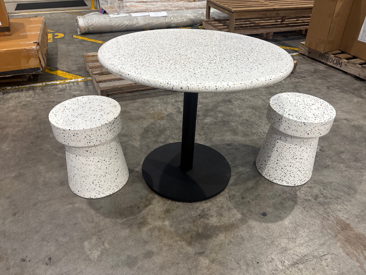 NZ CLZ20211 Brixton Outdoor Bistro Dining Table & 2x Biscay Stools