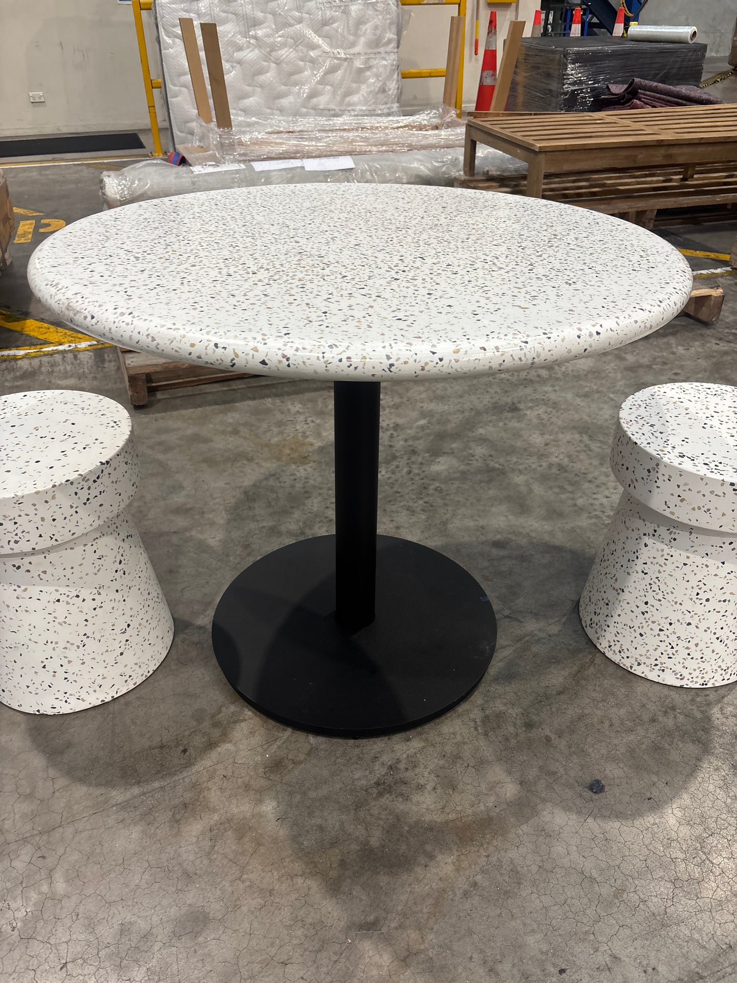 NZ CLZ20211 Brixton Outdoor Bistro Dining Table & 2x Biscay Stools