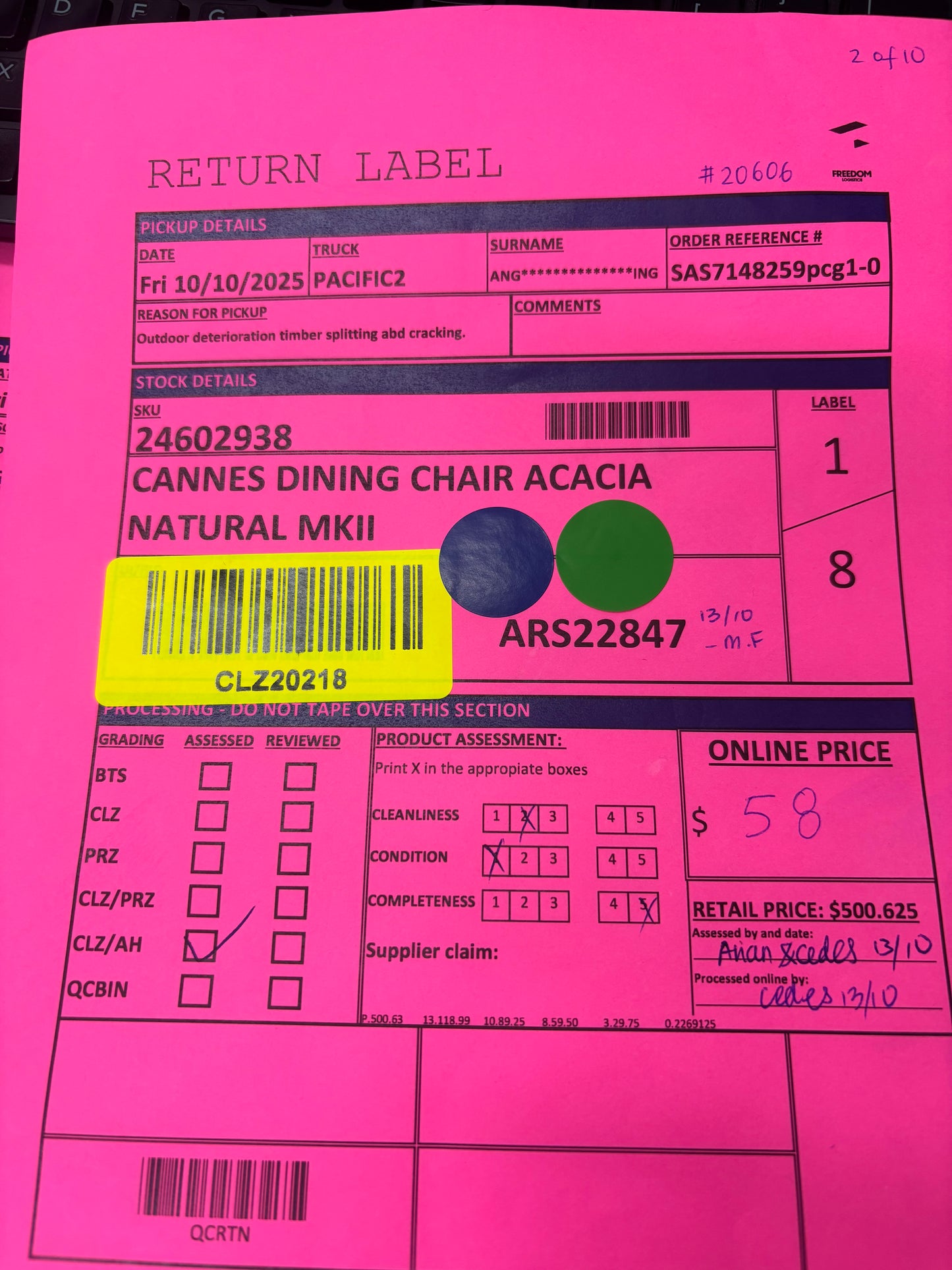 NZ CLZ20218 Cannes Outdoor Dining Acacia Natural MKII 9pc Set