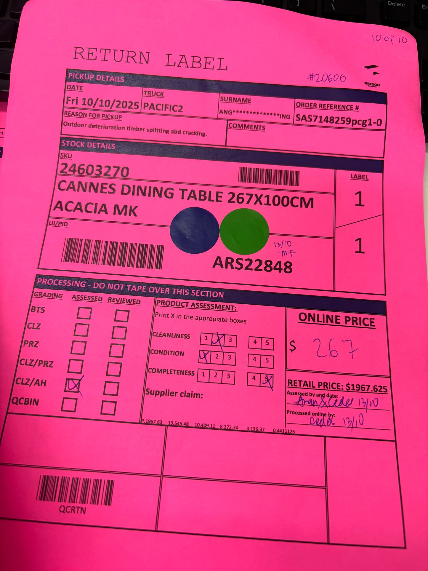 NZ CLZ20218 Cannes Outdoor Dining Acacia Natural MKII 9pc Set