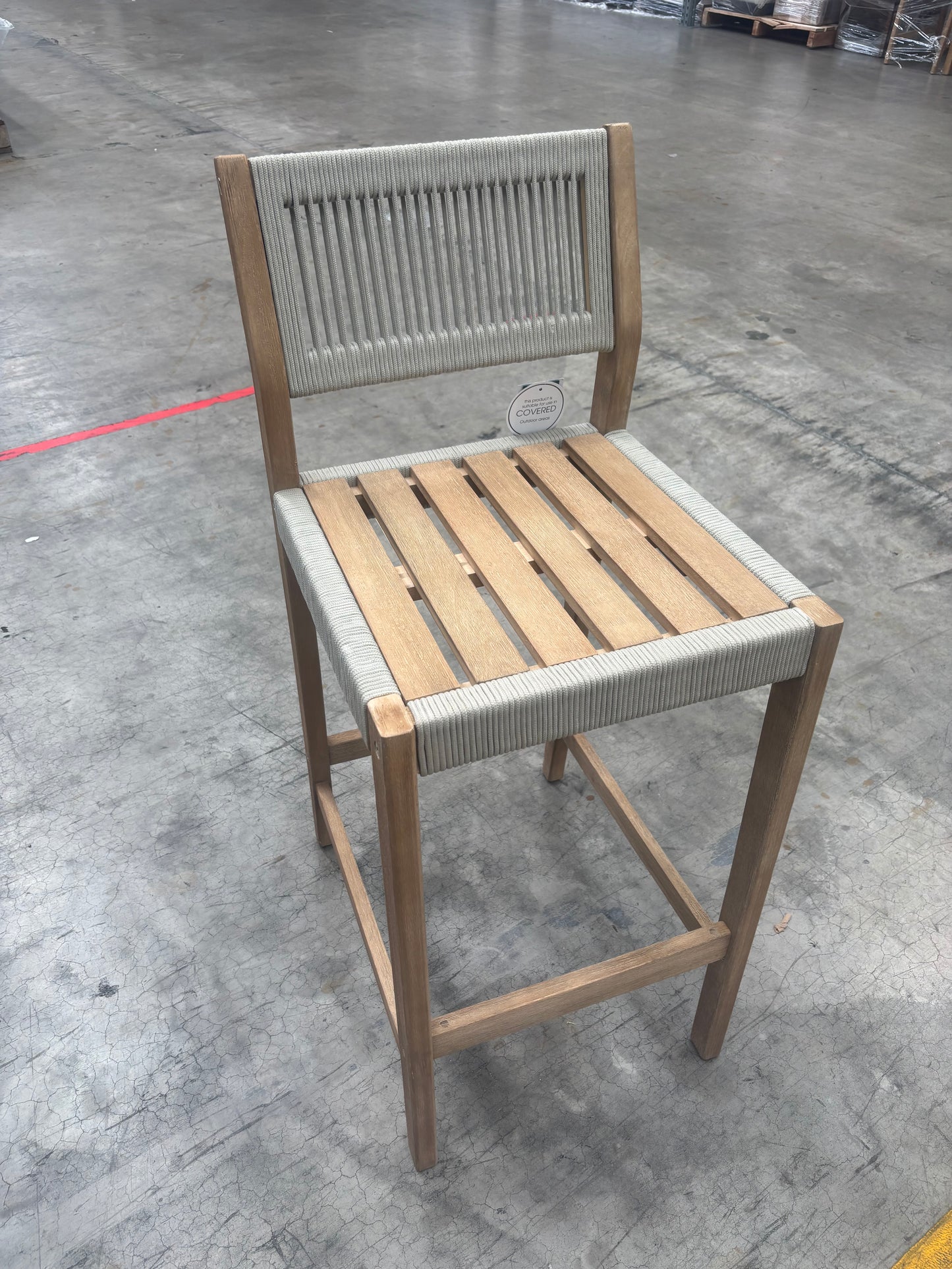 NZ PRZ20106 Le Vent Outdoor Bar Stool - Armless Acacia Natural