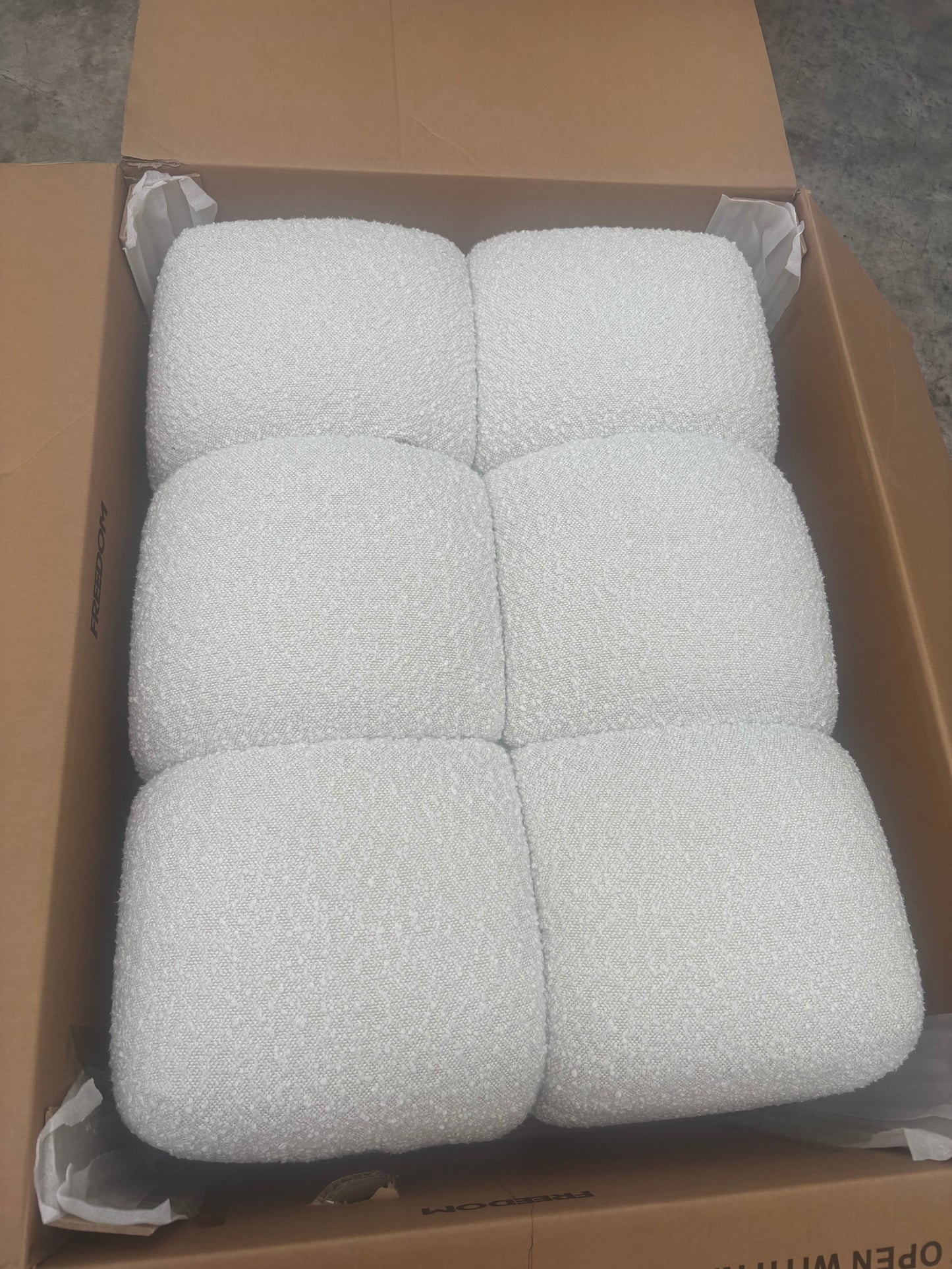 NZ CLZ20266 Aero Ottoman Jacquard Boucle Cream