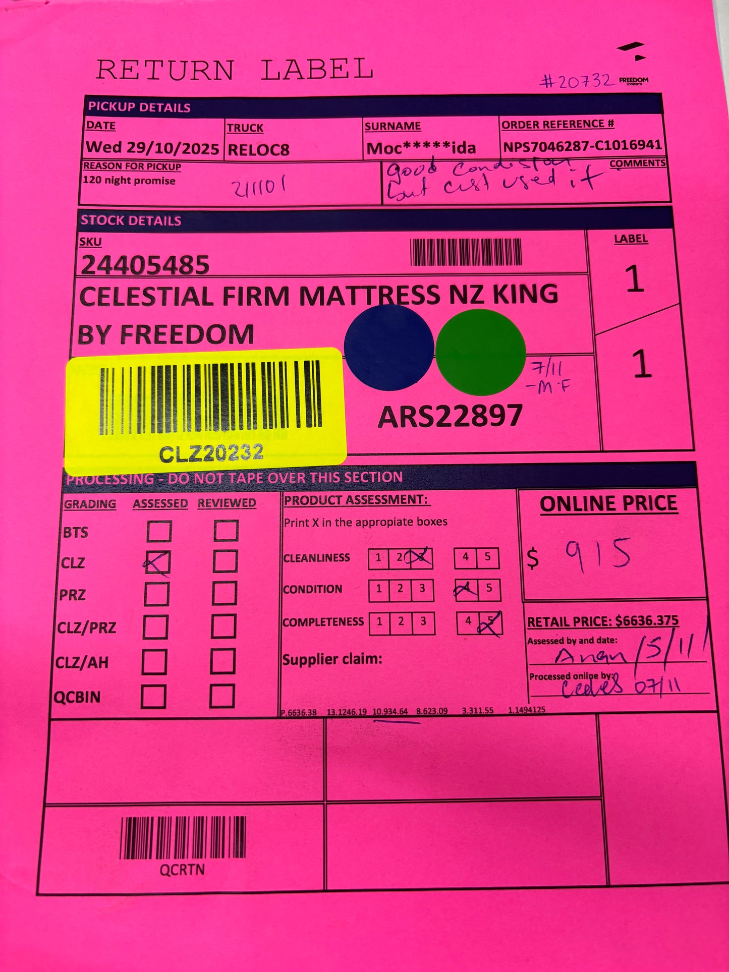 NZ CLZ20232 Celestial Firm Mattress NZ King by Freedom