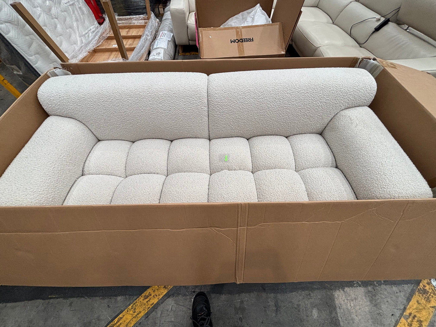 NZ CLZ20274 Aero Sofa 3S Jacquard Boucle Cream