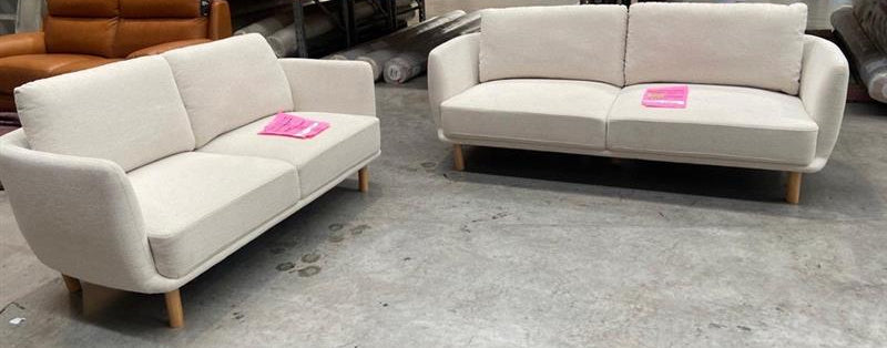 NZ PRZ20316 2 PCE CLEO SOFA 3S HERVEY NATURAL LEG