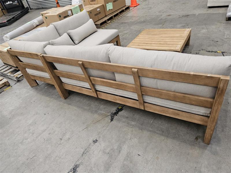 NZ CLZ20353 Cannes Sofa 3S Acacia Natural set
