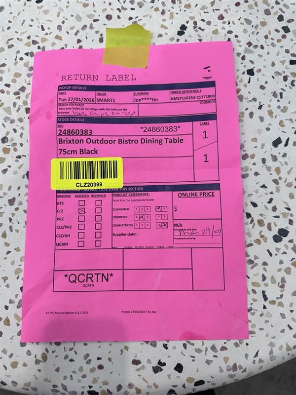 NZ CLZ20399 Brixton Outdoor Bistro Dining Table