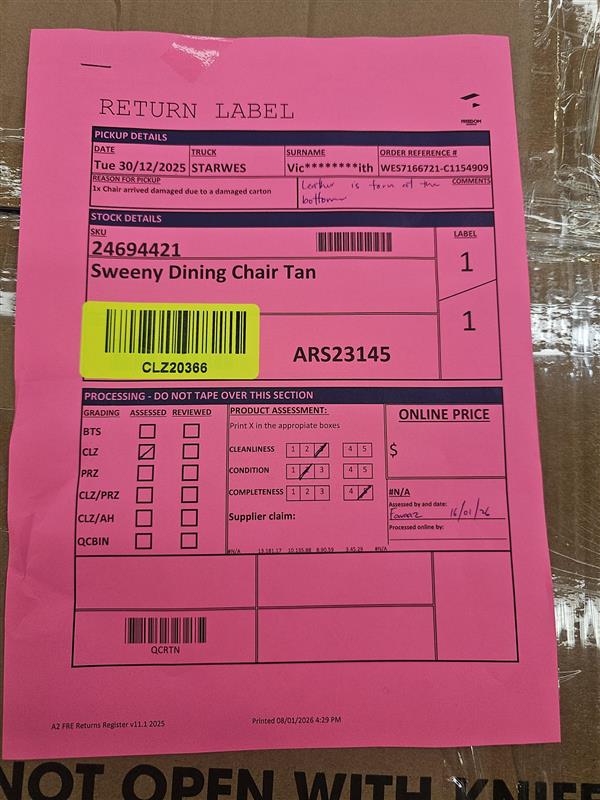 NZ CLZ20366 Sweeny Dining Chair Tan