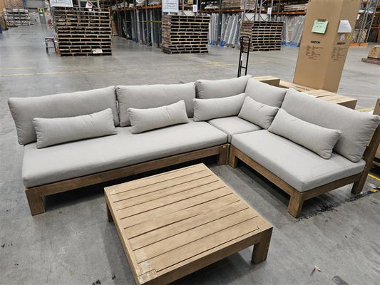 NZ CLZ20353 Cannes Sofa 3S Acacia Natural set